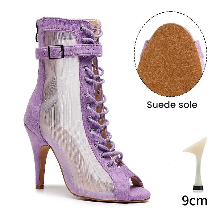 Printemps/été nouvelles chaussures de danse femme violet/noir