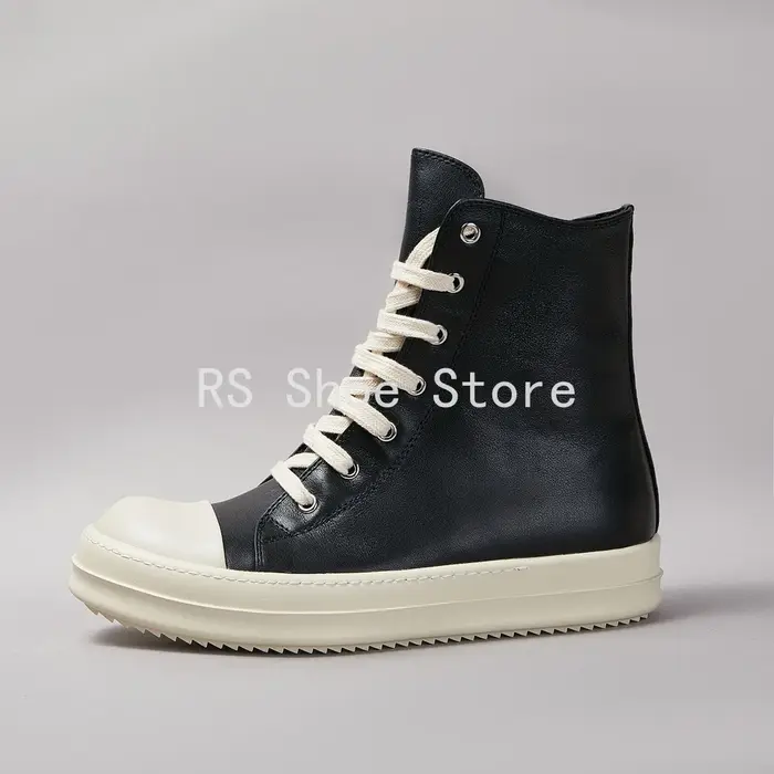 Ro Boot – chaussures montantes en cuir noir pour hommes et femmes, baskets classiques de styliste av