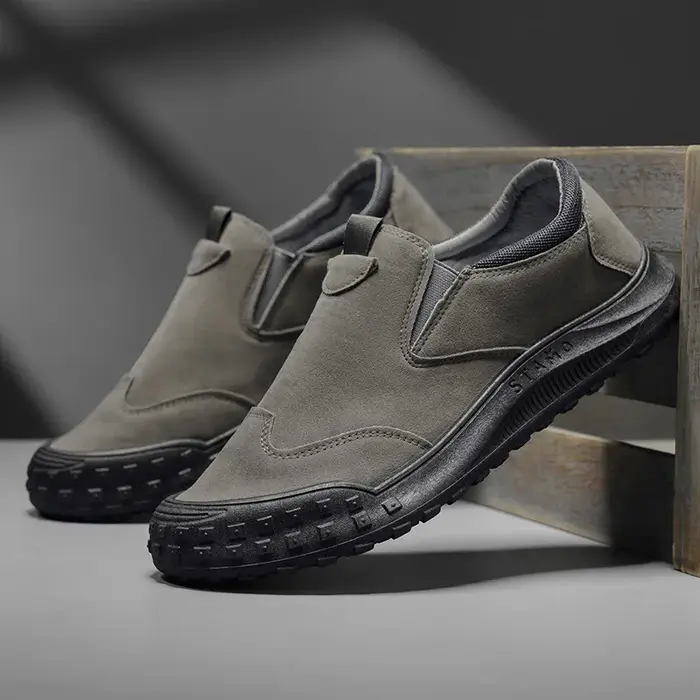 Bottes en cuir imperméables basses pour hommes