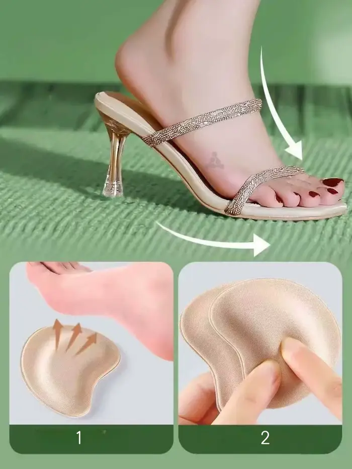 2 paires de coussinets en éponge absorbant la transpiration pour l'avant-pied