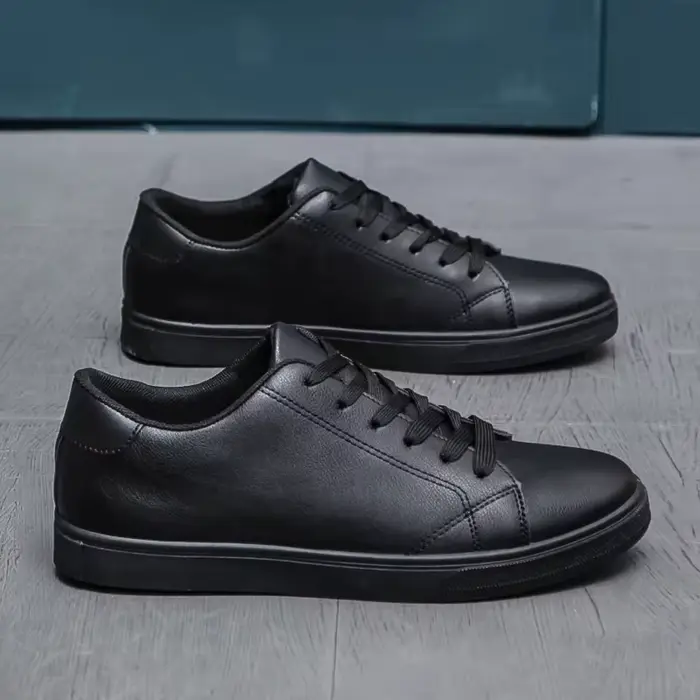 Baskets unisexes en cuir PU pour hommes, chaussures blanches décontractées, chaussures de rue cool,