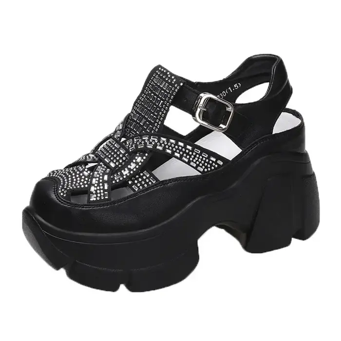 Papa sandales femmes 2025 été nouvelle plate-forme chaussures eau diamant sport sandales romaines se