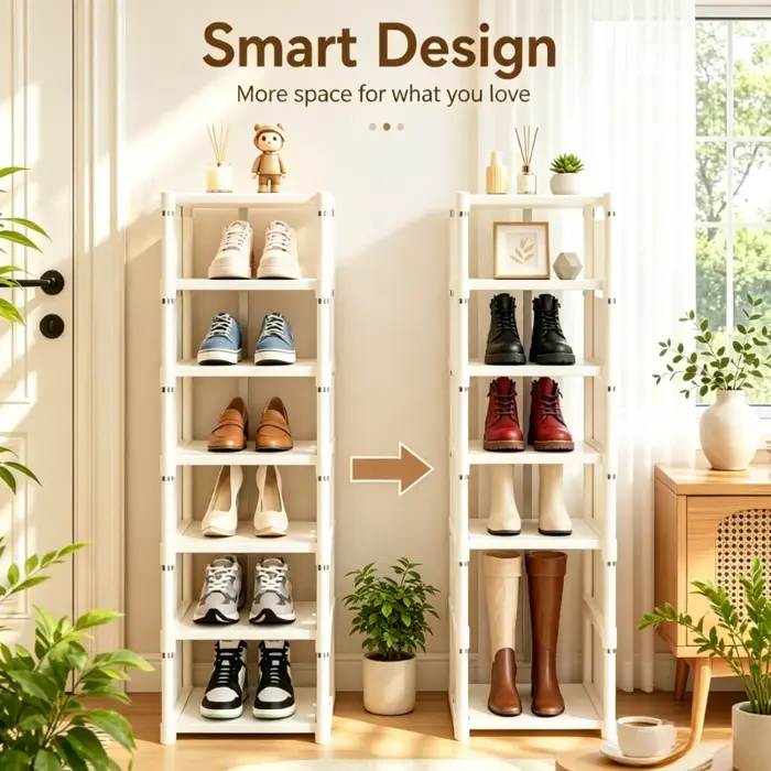Étagère à chaussures blanche à 8 niveaux