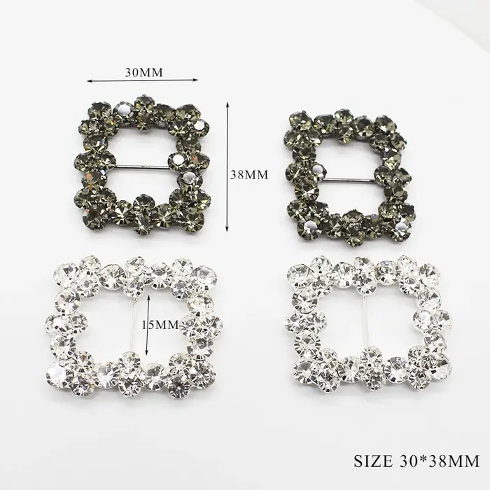 Boucles brillantes en strass pour chaussures