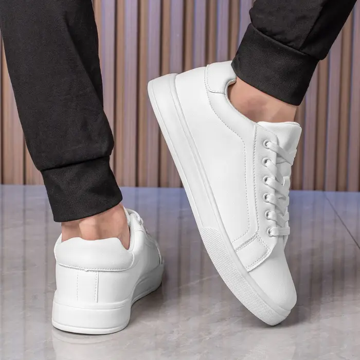 Cuir hommes chaussures baskets tendance