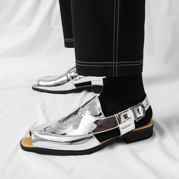 Sandales dorées de luxe pour hommes