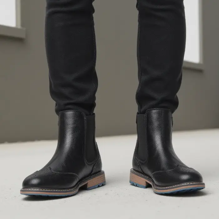 Taille 7-13 Brogue Chelsea hommes bottes bottes en cuir de Style américain classique