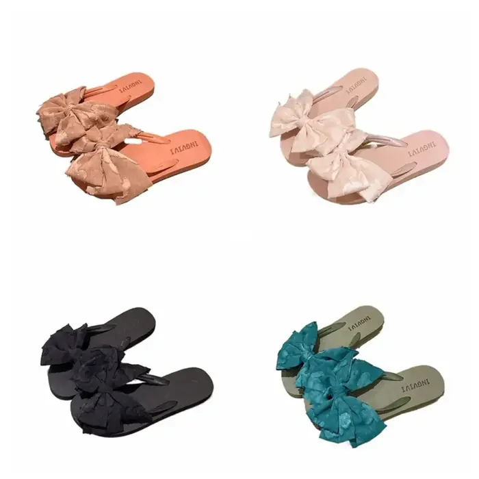 Tongs à nœud papillon à semelle souple tendance