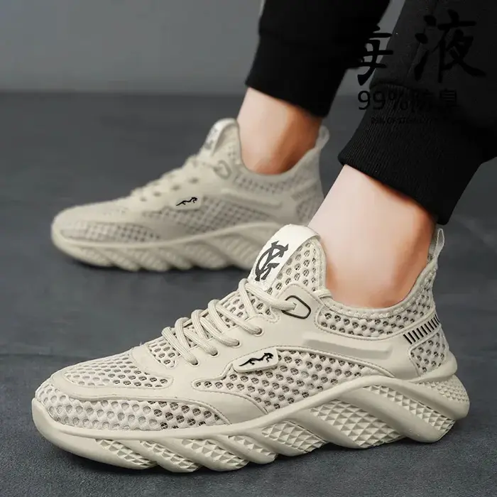 Chaussures de sport basses respirantes pour hommes, en maille fine d'été, décontractées, pour la ran