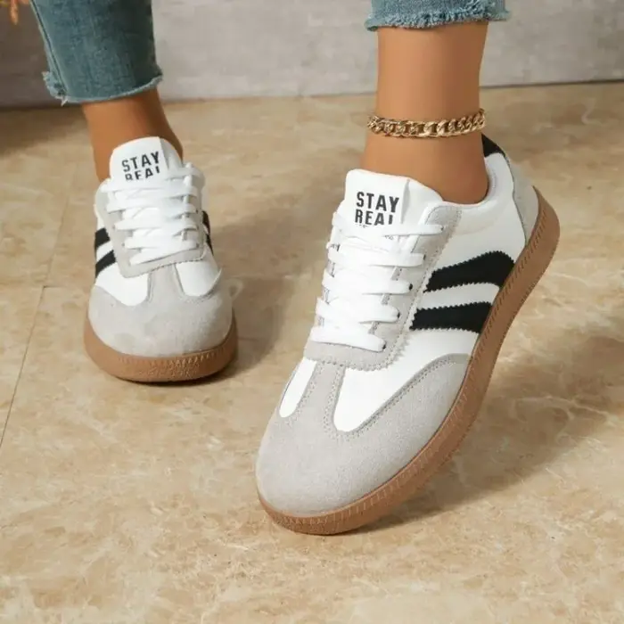 Chaussures décontractées confortables à lacets pour femmes, pour un usage quotidien, légères, respirantes et polyvalentes