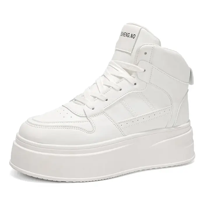 Chaussures décontractées sportives à talons épais pour femmes Style campus Rehaussement intérieur Léger Respirant Anti-odeur Résistant à l'usure Rubbe...