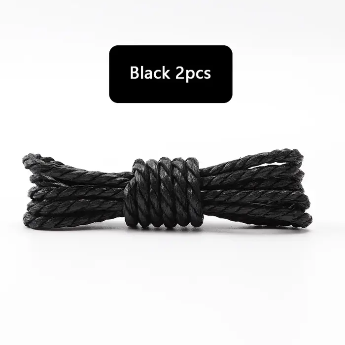 1 paire de lacets ronds en cuir ciré pour chaussures