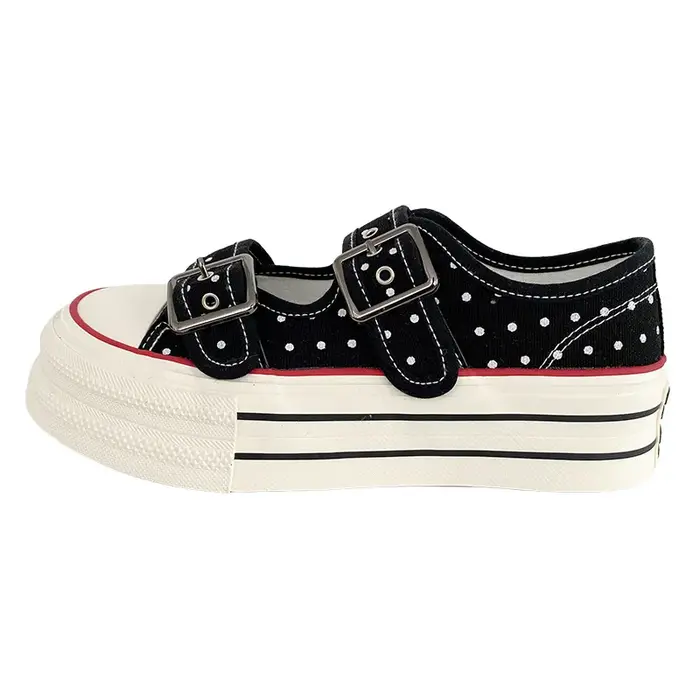 Nouvelles Chaussures Montantes en Toile Mary Jane pour Femme 2026 avec Bride à Boucle – Baskets Vulc
