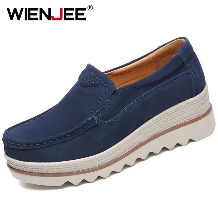 WIENGuitar-Baskets plates en cuir suédé pour femmes
