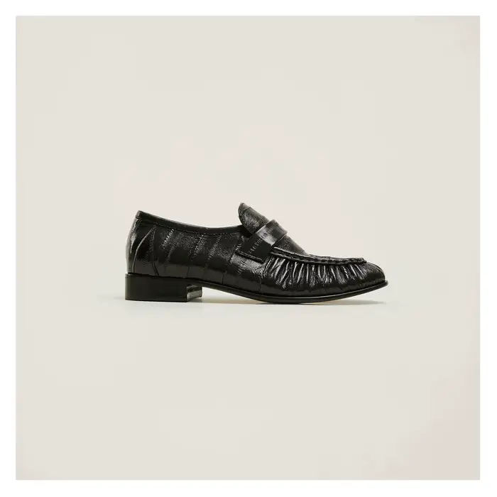 Chaussures plates en peau d'anguille 100% authentiques