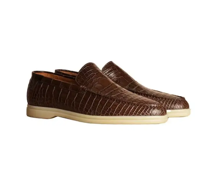 Nouvelles chaussures décontractées en peau de crocodile pour hommes 2026