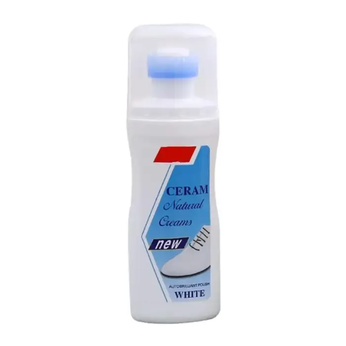 Nettoyant pour chaussures blanc, crème de polissage blanchissante écologique avec brosse éponge, dis