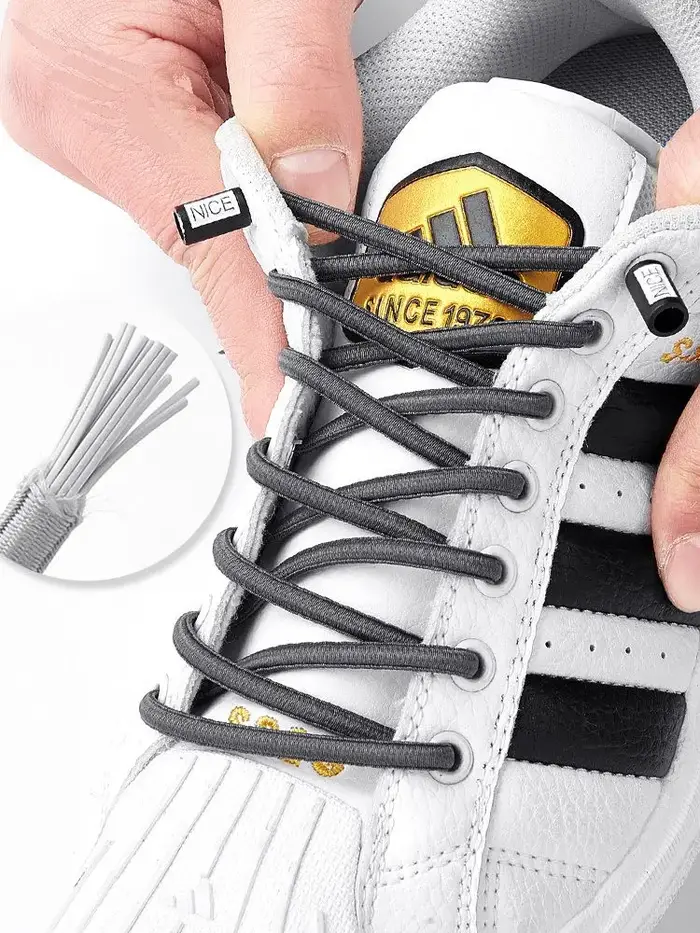 Joli verrouillage lacets sans attaches lacets élastiques baskets enfants adultes lacets de chaussure