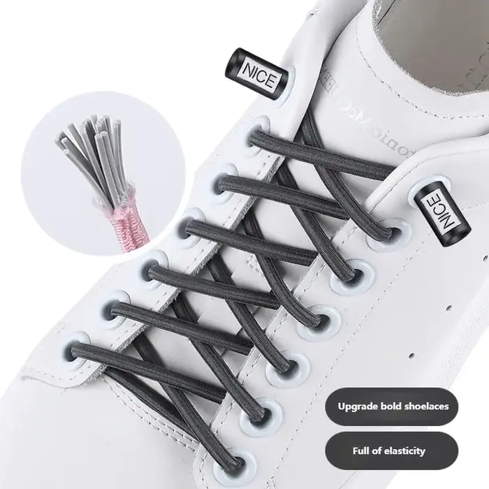 2025 nouveaux lacets de chaussures sans cravate lacets élastiques baskets lacets ronds sans attaches