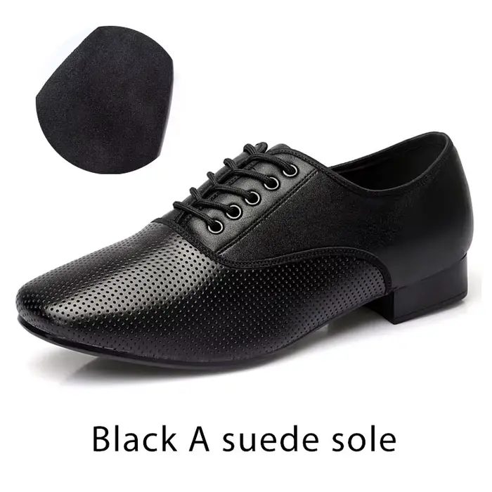 Chaussures de danse pour hommes chaussures de danse latine en cuir véritable semelle souple hommes T