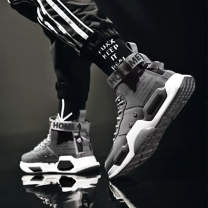 Baskets montantes en cuir pour hommes