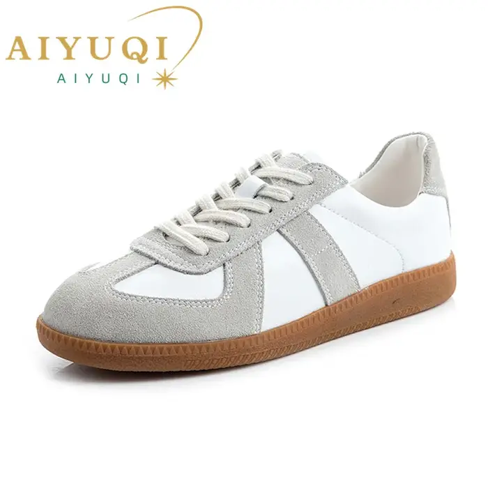 AIYUQI Baskets pour femmes 2026 Nouveauté en cuir véritable Chaussures décontractées plates de printemps