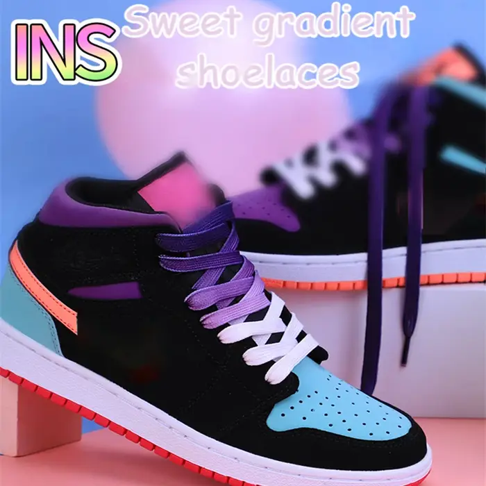 Lacets lumineux dégradés pour baskets, Lacets décontractés pour hommes et femmes, Adultes et enfants