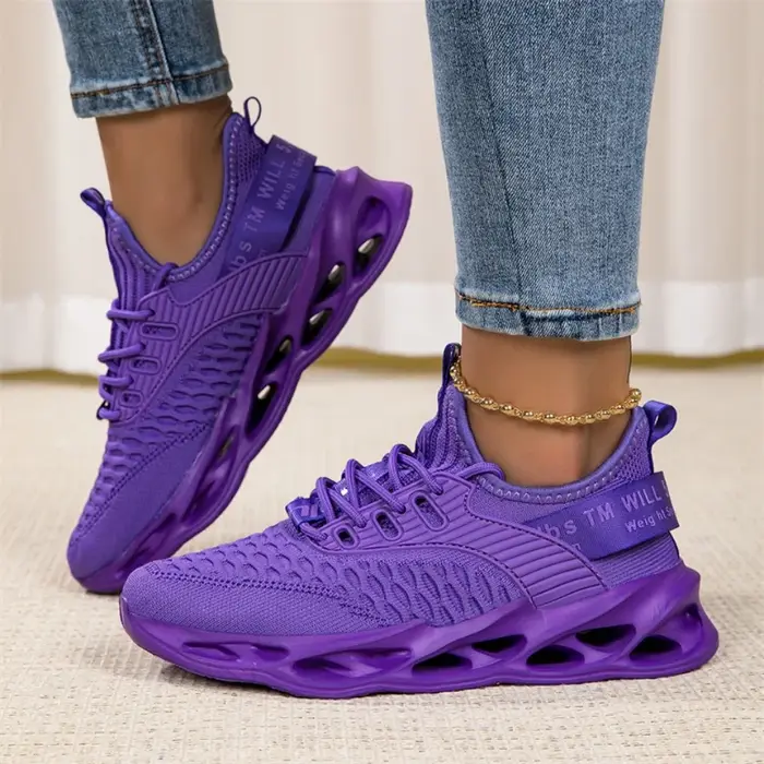 Baskets décontractées violettes pour femmes et hommes