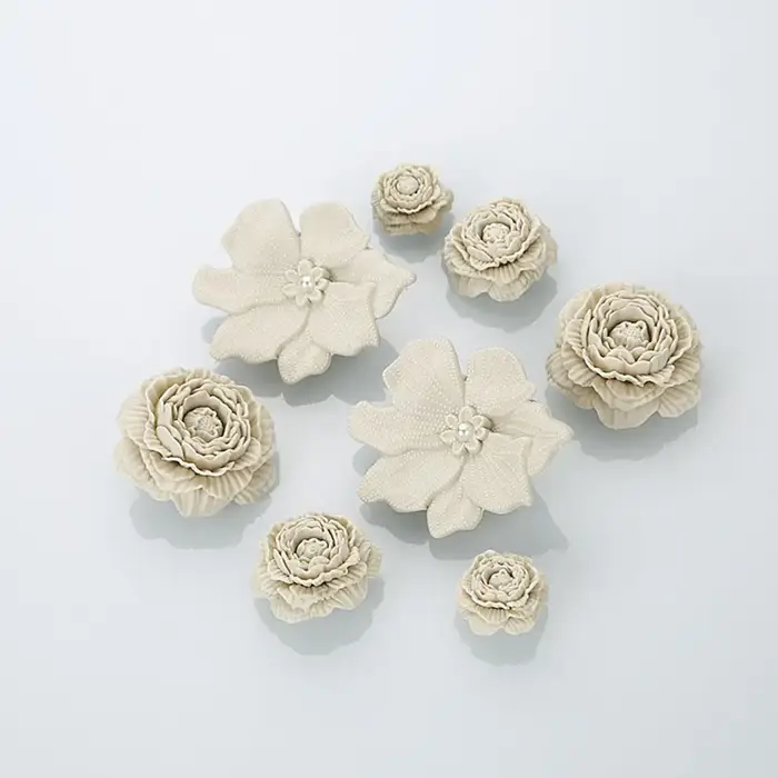 Ensemble de boucles de chaussures à trous de Bouquet blanc, accessoires de chaussures à fleurs 3D, b