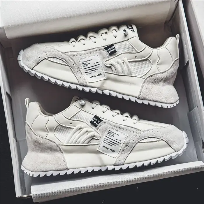 Baskets pour hommes printemps-été, chaussures décontractées rétro à plateforme épaisse, en maille patchwork, à lacets, pour la marche et la course.