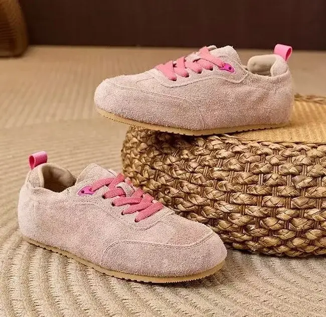 Chaussures Boodles en daim pour femmes, nouvelles pour 2026, chaussures plates d'entraînement pour f