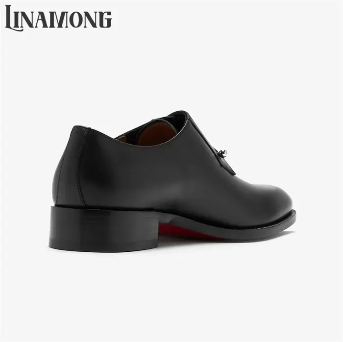 Chaussures Monk en Cuir de Veau avec Boucle Métallique