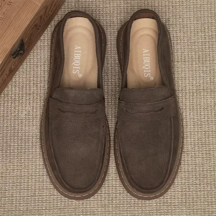 Mocassins d'affaires décontractés en cuir véritable italien pour hommes