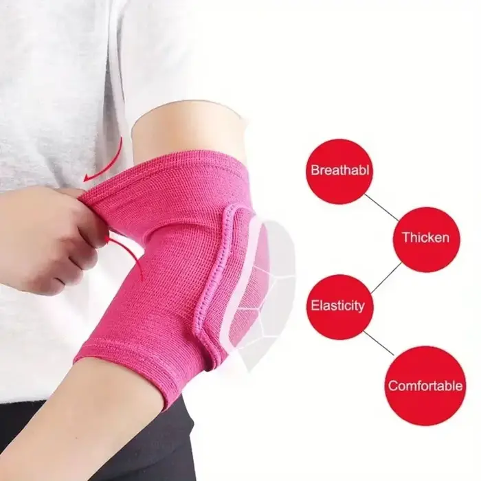 2 pièces de coudières souples avec coussin en éponge épaisse-manchons de soutien de sport confortables adaptés au basket-ball, au volley-ball