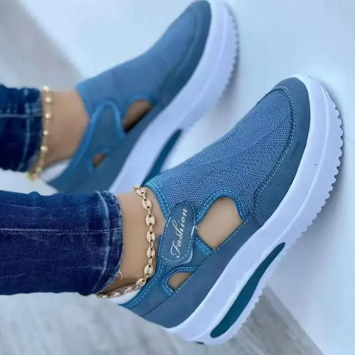 Nouvelles baskets rouges décontractées et respirantes pour femmes 2026 – Chaussures de mode à plateforme en toile