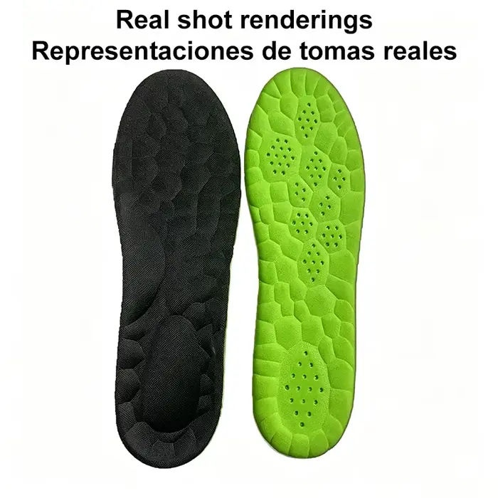 1/2 paire de semelles intérieures de sport 4D, semelle en PU, douces, respirantes, absorption des chocs, soutien robuste, soulagement de la douleur, course à pied, orthopédiques