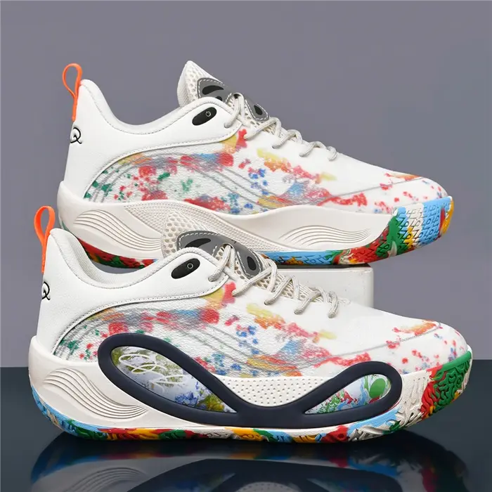 Chaussures de basket-ball pour hommes, respirantes, antidérapantes, portables, pour course à pied, e