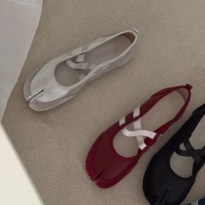 Tabi – chaussures plates à bretelles croisées pour femmes