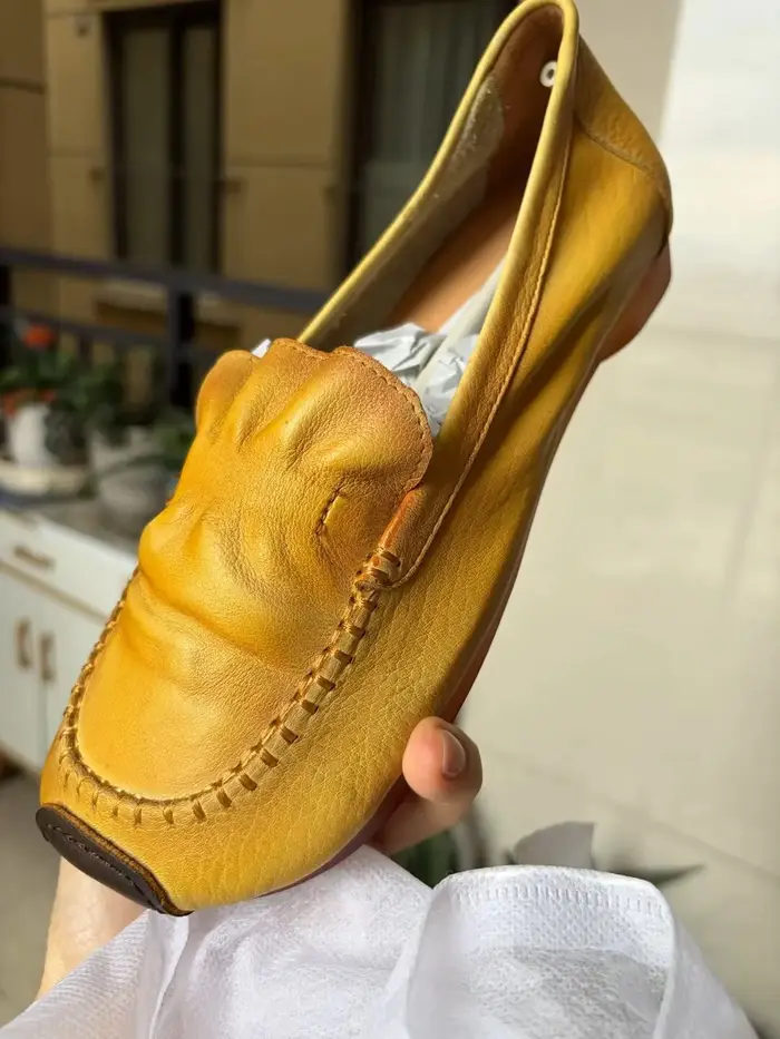 Birkuir rétro mocassins chaussures pour femmes sans lacet talons bas en cuir véritable luxe semelles souples