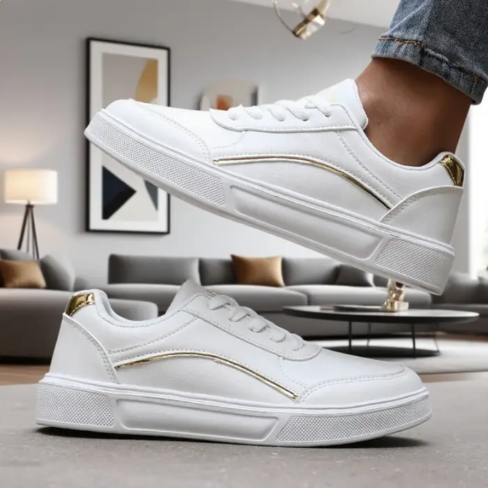 Baskets basses blanches élégantes pour femmes, légères, respirantes, tendance, pratiques, chaussures décontractées, esthétique tendance, chaussures de course