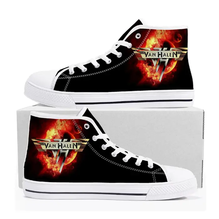 Van Evh 5150 rayures Halen baskets hautes hommes femmes adolescent haute qualité toile Sneaker 1984 décontracté Couple chaussures chaussure personnalisée