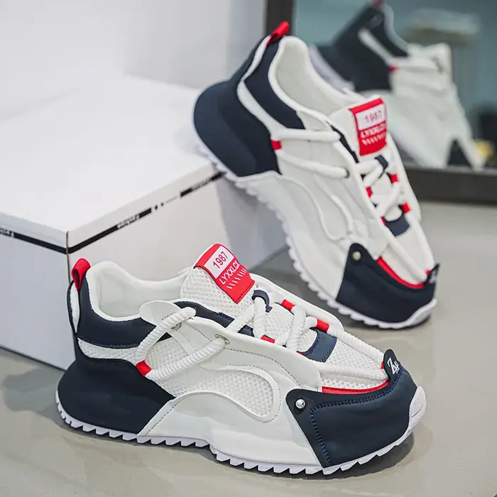 Baskets grande taille pour hommes mode chaussures décontractées en plein air respirant formateur Shh