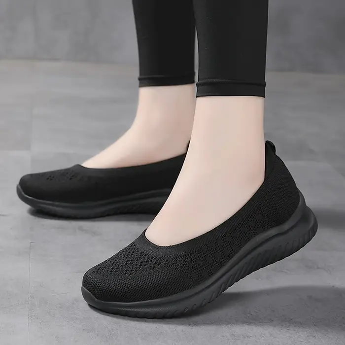 Chaussures de marche à enfiler pour femmes, maille respirante, baskets décontractées légères, coordo