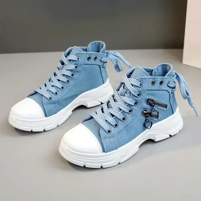 Tailles 35-44 chaussures de créateur de luxe pour femmes mode rétro bleu clair Denim haut