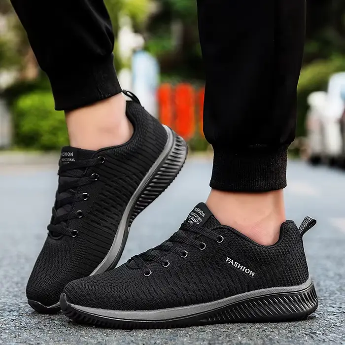 Hommes course marche tricot chaussures mode décontracté