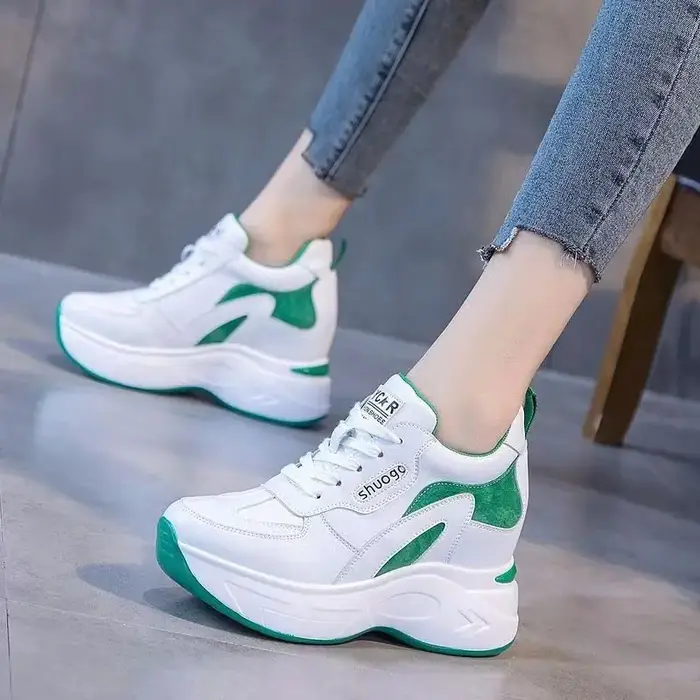 Chaussures vulcanisées pour femmes, nouvelles chaussures à semelles compensées à lacets, espadrilles décontractées, antidérapantes, chaussures De sport à semelles épaisses, Tenis De Mujer