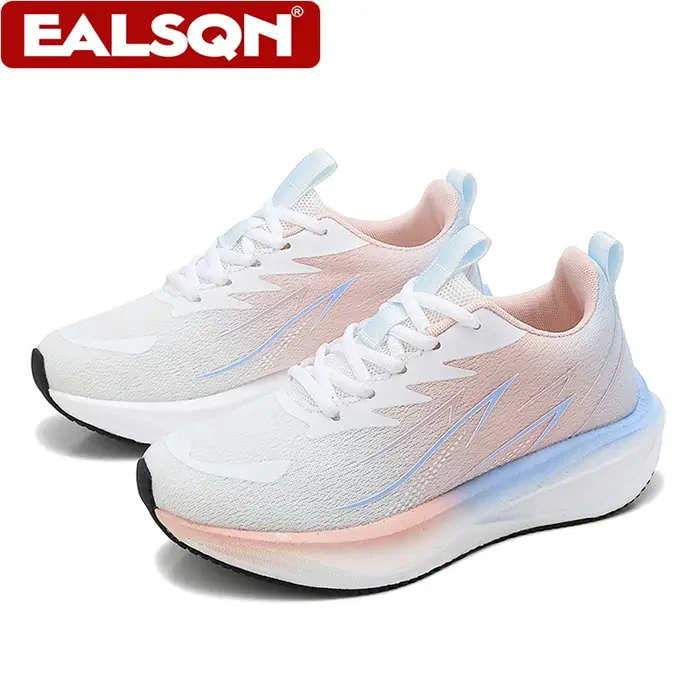 Sneakers noires tendance pour femmes, respirantes, à lacets, légères, confortables, athlétiques, antidérapantes, pour la marche et la course