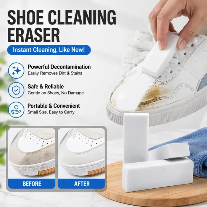 Gomme Nettoyante Blanche pour Chaussures - Détachant Sans Eau pour Baskets