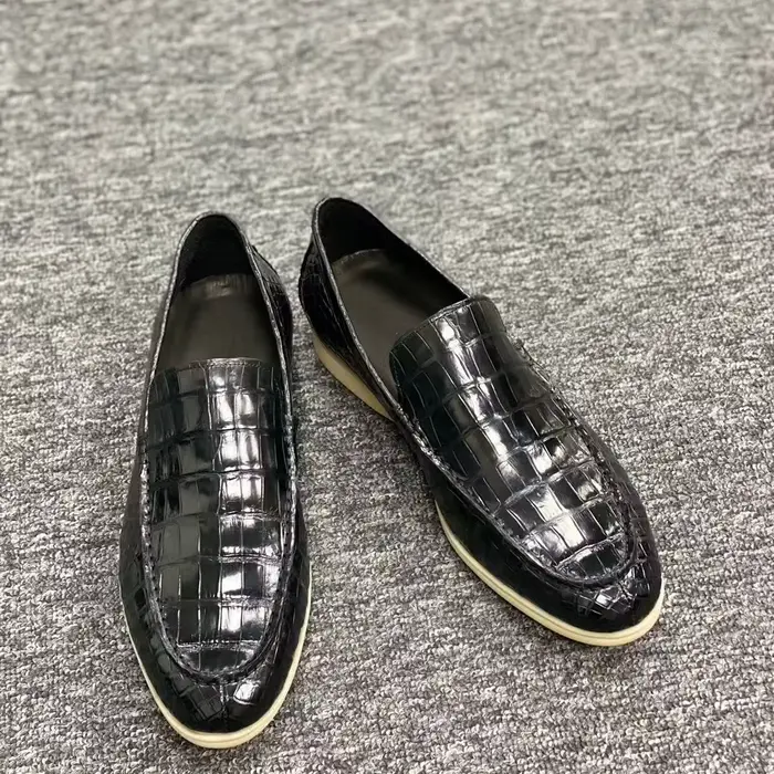 Nouvelles chaussures décontractées en peau de crocodile pour hommes 2026