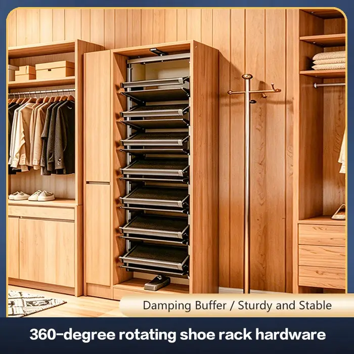 Porte-chaussures rotatif en acier inoxydable